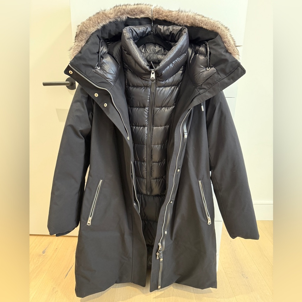 NEW Mackage XL Black Winter Jackets with removable inside bib short jacket.